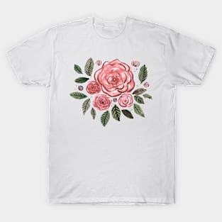 Spring roses bouquet - retro T-Shirt